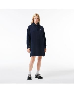 Lacoste Ef2167 Hooded Knee Length Sweatshirt Dress - Blue