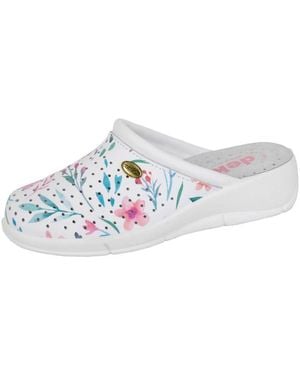 Dek Floral Perforated Clog - Black
