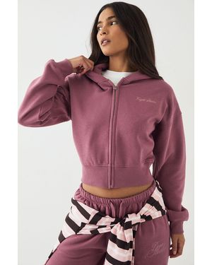 DSGN Studio Script Embroidered Zip Through Hoodie