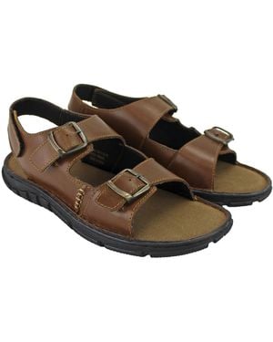 Dunlop Summer Beach Leather Sandals - Brown