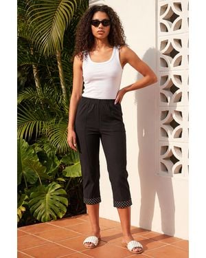 Roman Petite Crop Turn Up Trouser - Black