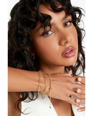 Boohoo Real Plated 3 Pack Bracelet Set - Black
