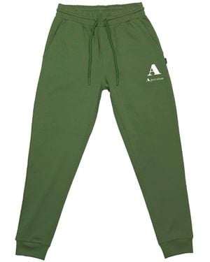 Aquascutum Solid Patterned Slim Tapered Joggers - Green