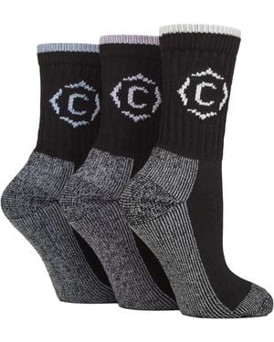 Country Pursuit Ladies Heavy Duty Durable Cushioned Hiking Socks With Reinforced Heel & Toe - Black