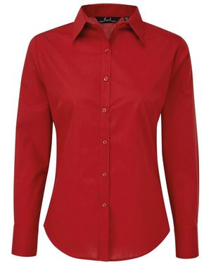 PREMIER Ladies Long-Sleeved Shirt - Red