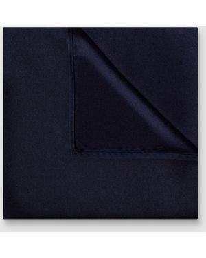 Alexandre Silver Label Silk Pocket Square - Blue