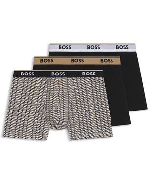 BOSS 3 Pack Of Power Design Boxer Briefs - Black
