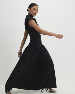 River Island Maxi Dress Petite Short Cap Sleeve - Black