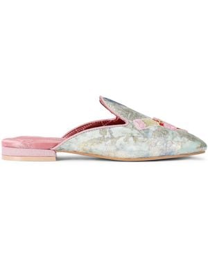 Kurt Geiger Embroidered Slipper Sandals - Multicolour