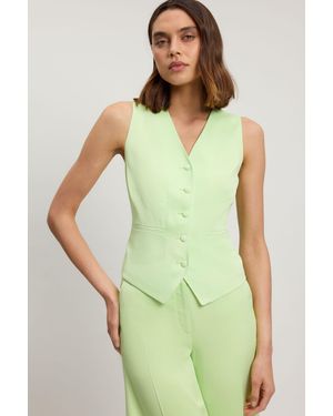 Karen Millen Satin Viscose Tailored Waistcoat - Green