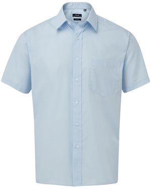 PREMIER Short Sleeve Poplin Shirt (Light) - Blue