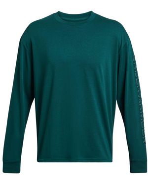 Under Armour Wordmark Zwaargewicht T-shirt Met Lange Mouwen (blauw) - Groen