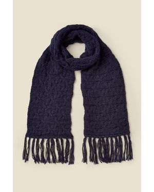 Sosandar Bella Chunky Knitted Scarf - Blue