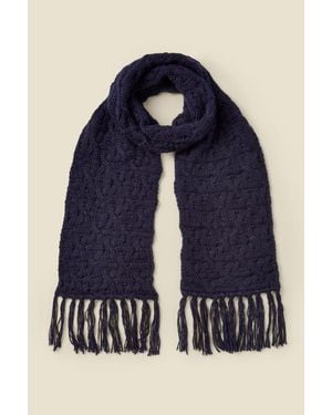 Sosandar Bella Chunky Knitted Scarf - Blue