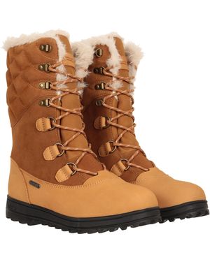 Mountain Warehouse 'Vostock' Snow Boots Leather Waterproof Breathable Hiking Shoes - Brown