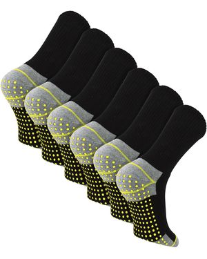 Sock Snob 6 Pairs Non Slip Grip Work Socks - Green