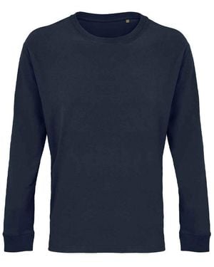 Sol's Adult Pioneer Organic Cotton Long-Sleeved T-Shirt (French) - Blue