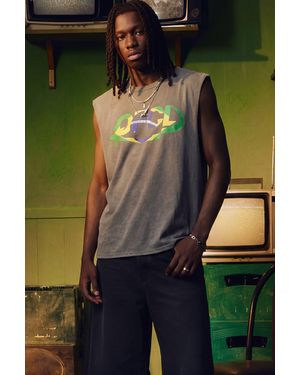 BoohooMAN Oversized Boxy Ofcl Washed Brazil Tank - Green