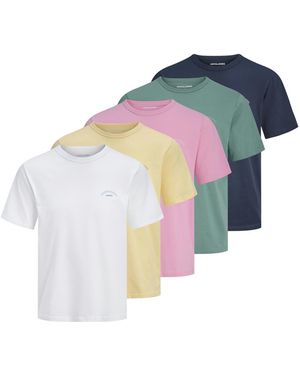 Jack & Jones 5 Pack Crew Neck T-Shirt - Blue