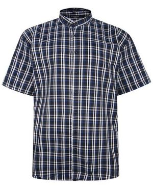 Fitzgerald London Fitz Gerald Big Size Casual Short Sleeve Cotton Checked King - Blue