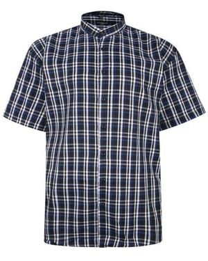 Fitzgerald London Fitz Gerald Big Size Casual Short Sleeve Cotton Checked King - Blue
