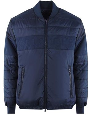 Ice Iceberg Plain Padded Bomber Jacket - Blue