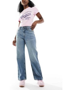 Hollister Curvy High Rise Baggy Fit Jean - Blue
