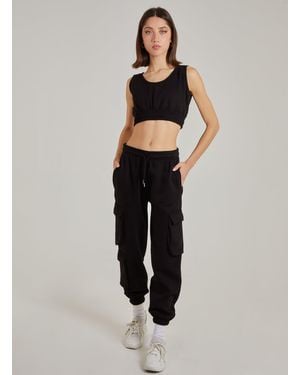 Pink Vanilla Lounge Pocket Joggers - Black
