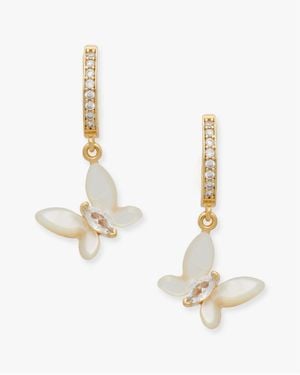 Kate Spade Social Butterfly Huggies - White