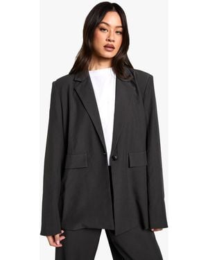 Boohoo Petite Tailored Oversized Blazer - Black