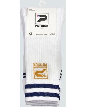 Patrick Rio Crew Sock 3 Pack - White