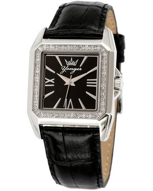 Yonger & Bresson And Dial Leather Watch - Black