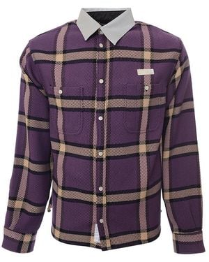 4SDESIGNS Long Sleeve Utility Shirt - Purple
