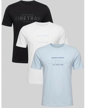 Firetrap Multi 3 Pack Regular Fit Cotton Crew T-Shirts - Black