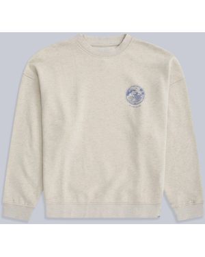 Mountain Warehouse 'Dakota' Falmouth Regional Sweatshirt Casual Comfy Pullover Cotton - White