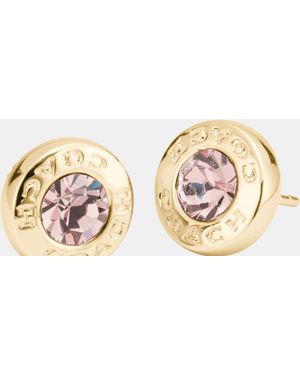 COACH Stone Stud Circle Earrings - Natural