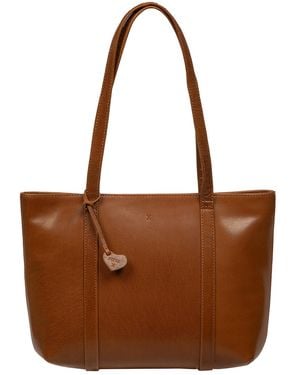 NiNa Amora 'Ilaria' Dark Leather Tote Bag - Brown
