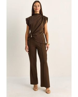 Bianco Lucci High Waist Flare Leg Co-Ord Set - Multicolour