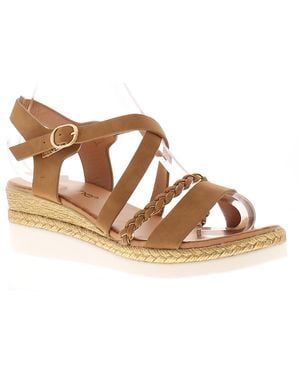 Apache Wedge Sandals Jan Buckle - Brown
