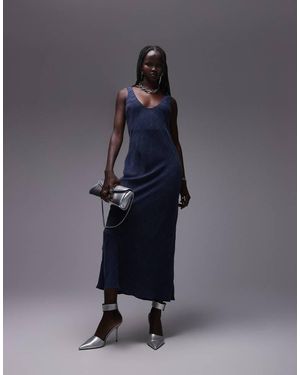 TOPSHOP Scoop Neck Soft Touch Slip - Blue