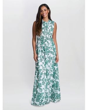 Gina Bacconi Roxanna Sleeveless Shired Top Dress - Blue
