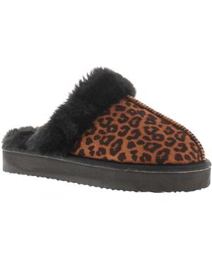 Strollers Mule Slippers Cheetah Textile - Black