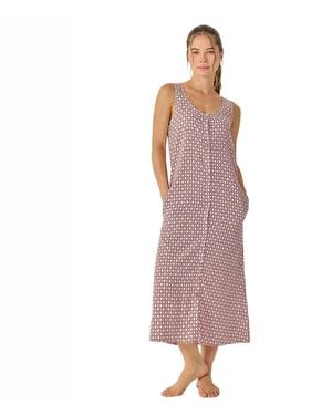 J&j Brothers Summer Long Sleeveless Nightgown Jjb38 - Pink