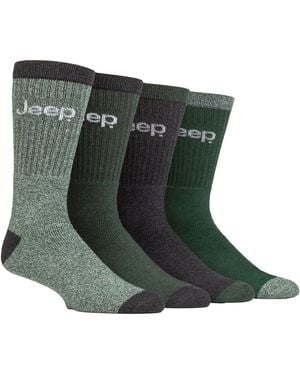 Jeep 4 Pack Recycled Cotton Boot Socks - Green