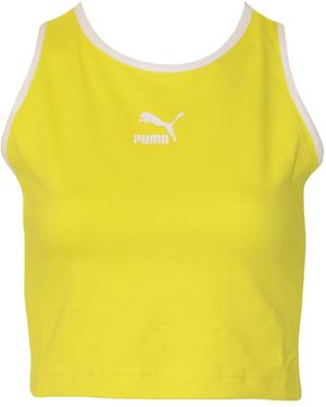 PUMA Ladies Classics Cropped Tank (Blazing) - Yellow