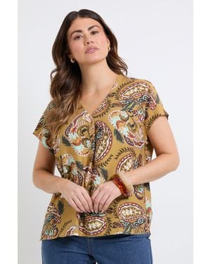 Wallis Paisley Overhead Shirt - Brown