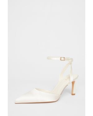 Quiz Bridal Satin Court Heels - Natural