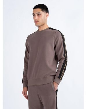 Luke 1977 Massachusetts Tape Detail Sweatshirt - Brown