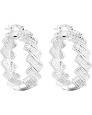 SEOL + GOLD Sterling Glitter Hoops - White
