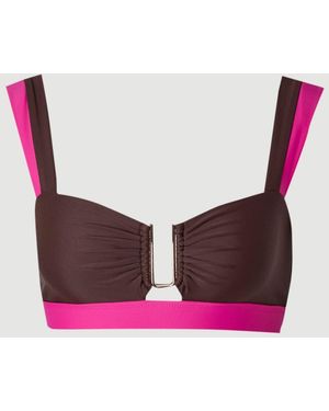 Karen Millen Contrast Trim Bikini Top - Pink